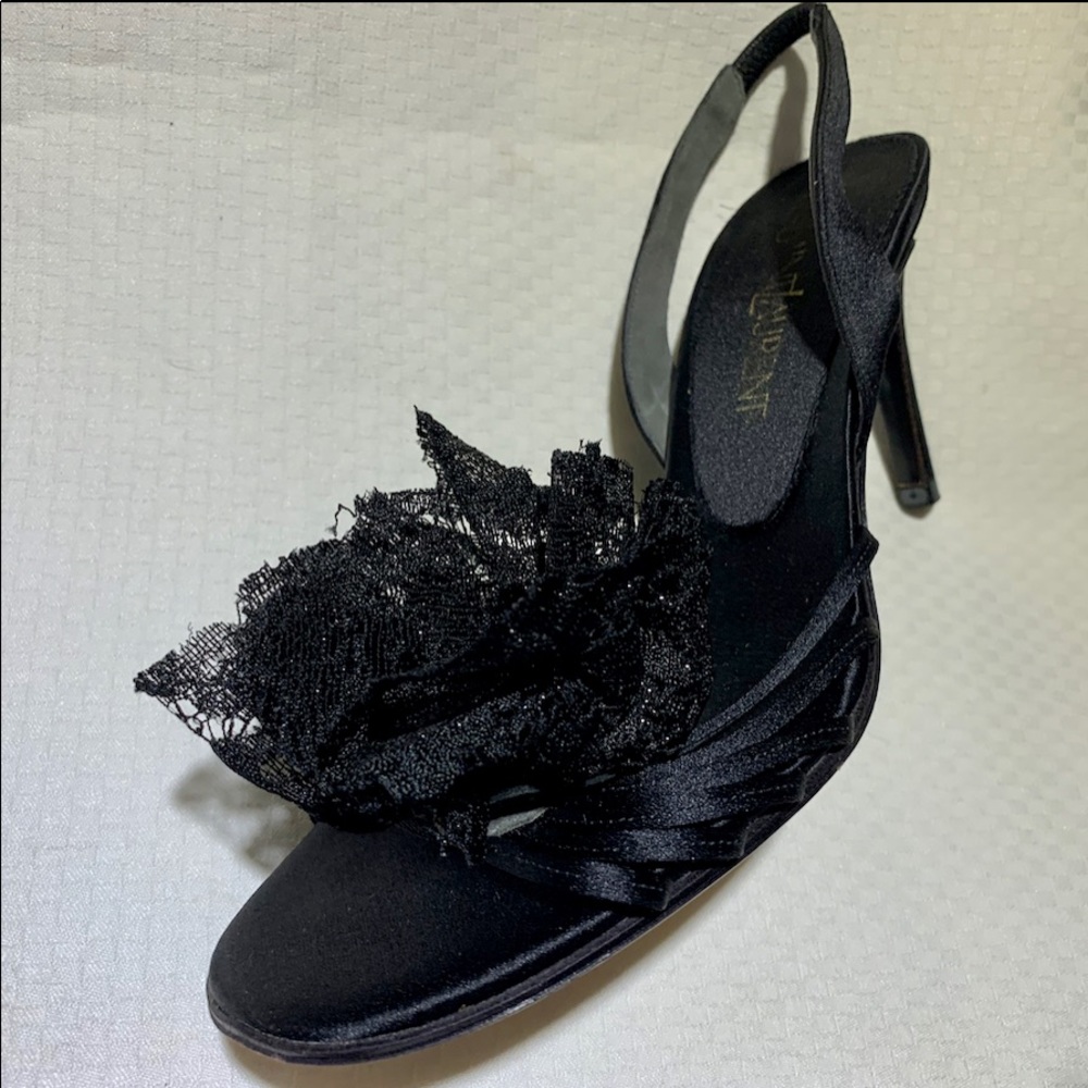 YVES SAINT LAURENT ITALIAN MADE STRAPY , SLINGBACK EVENING SHOES , 7.5